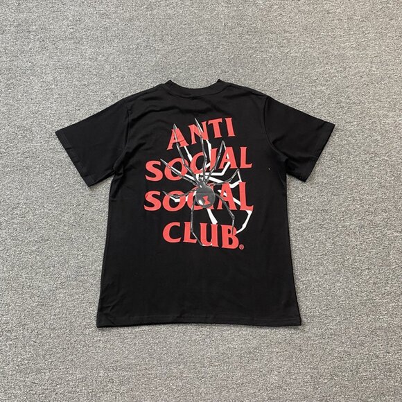 Anti Social Social Club Black T Shirt With Spider Print